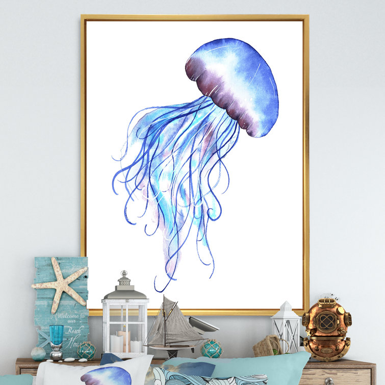 Highland Dunes Cute Jellyfish On Canvas Print | Wayfair